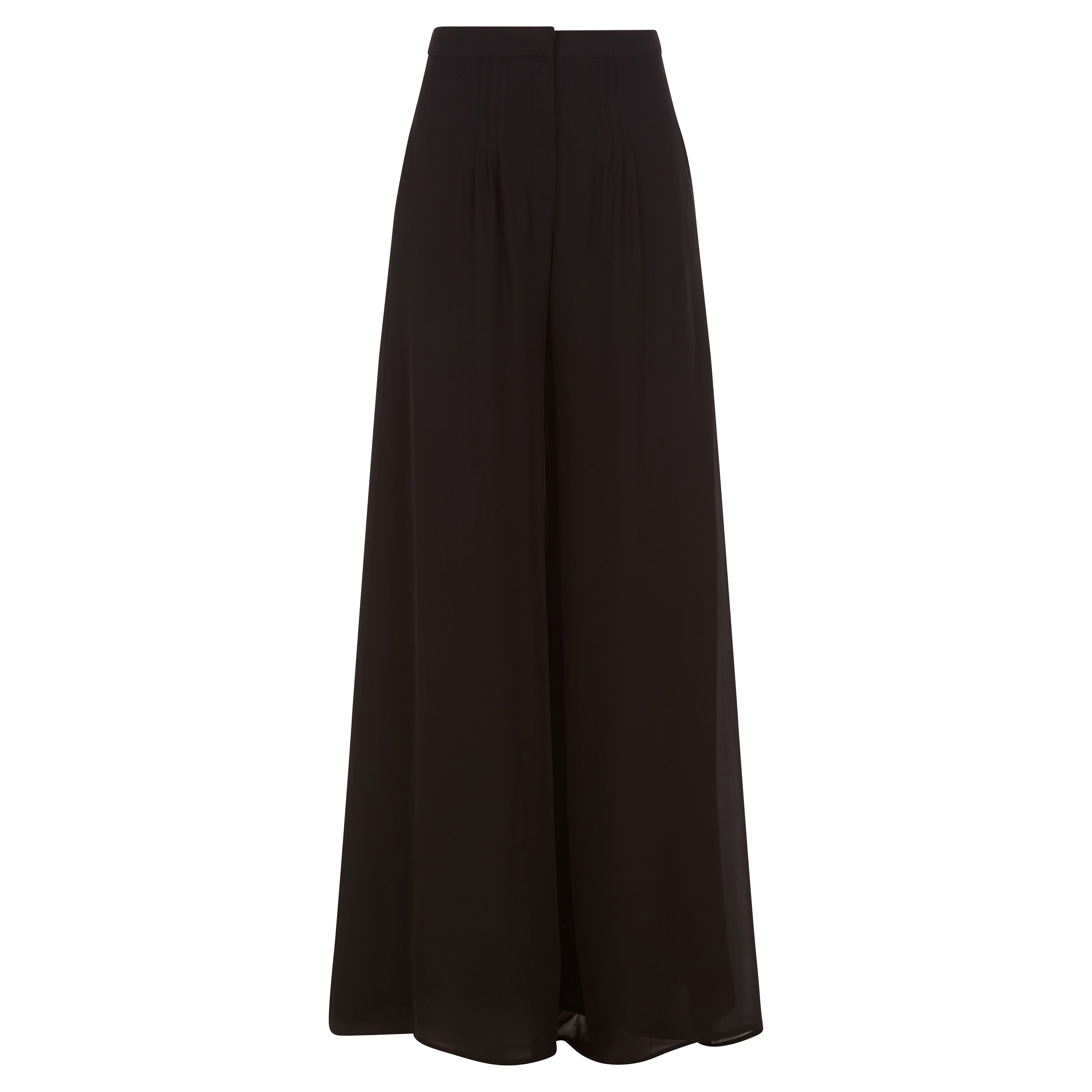 Silk Georgette 3 Pleat Pant Black