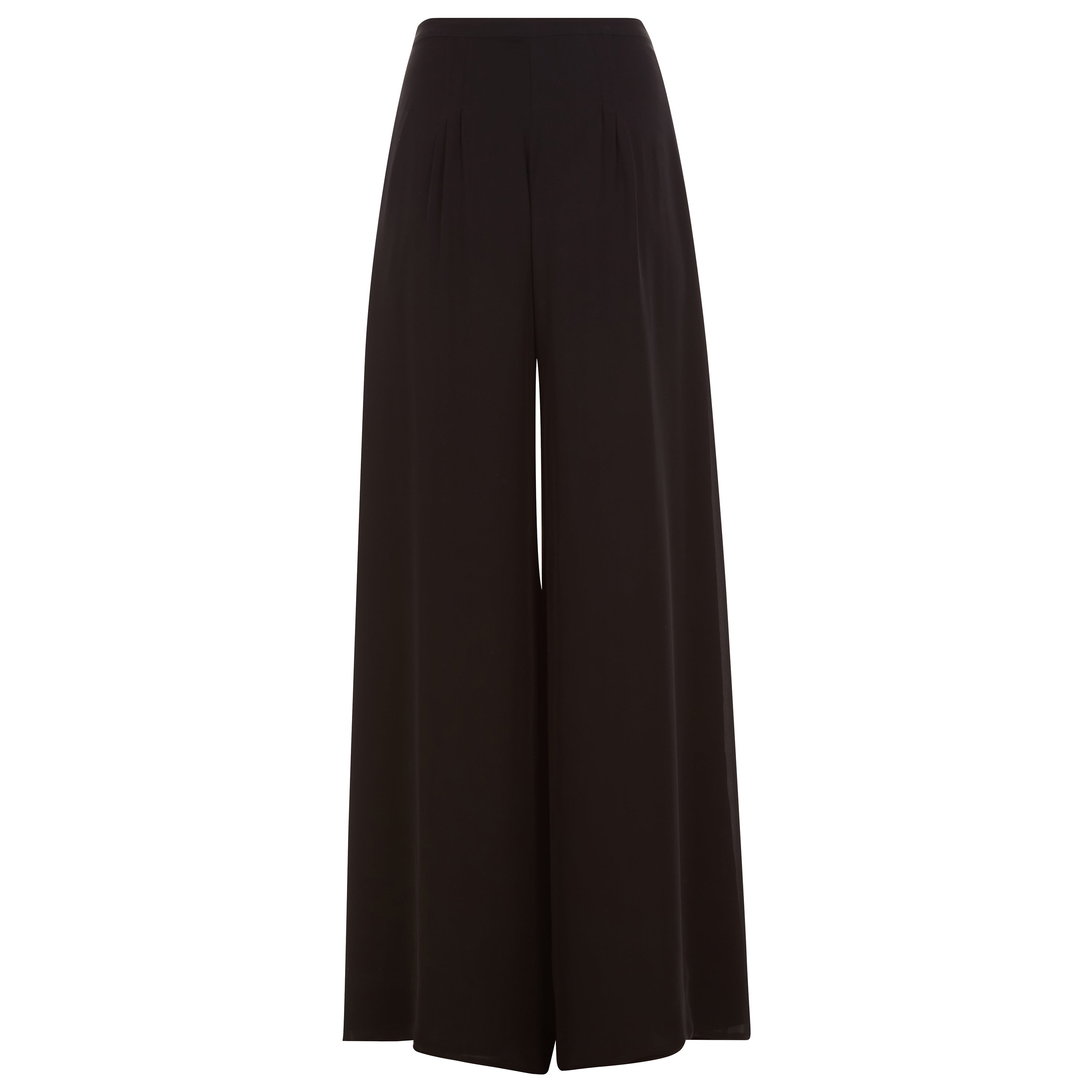 Silk Georgette 3 Pleat Pant Black