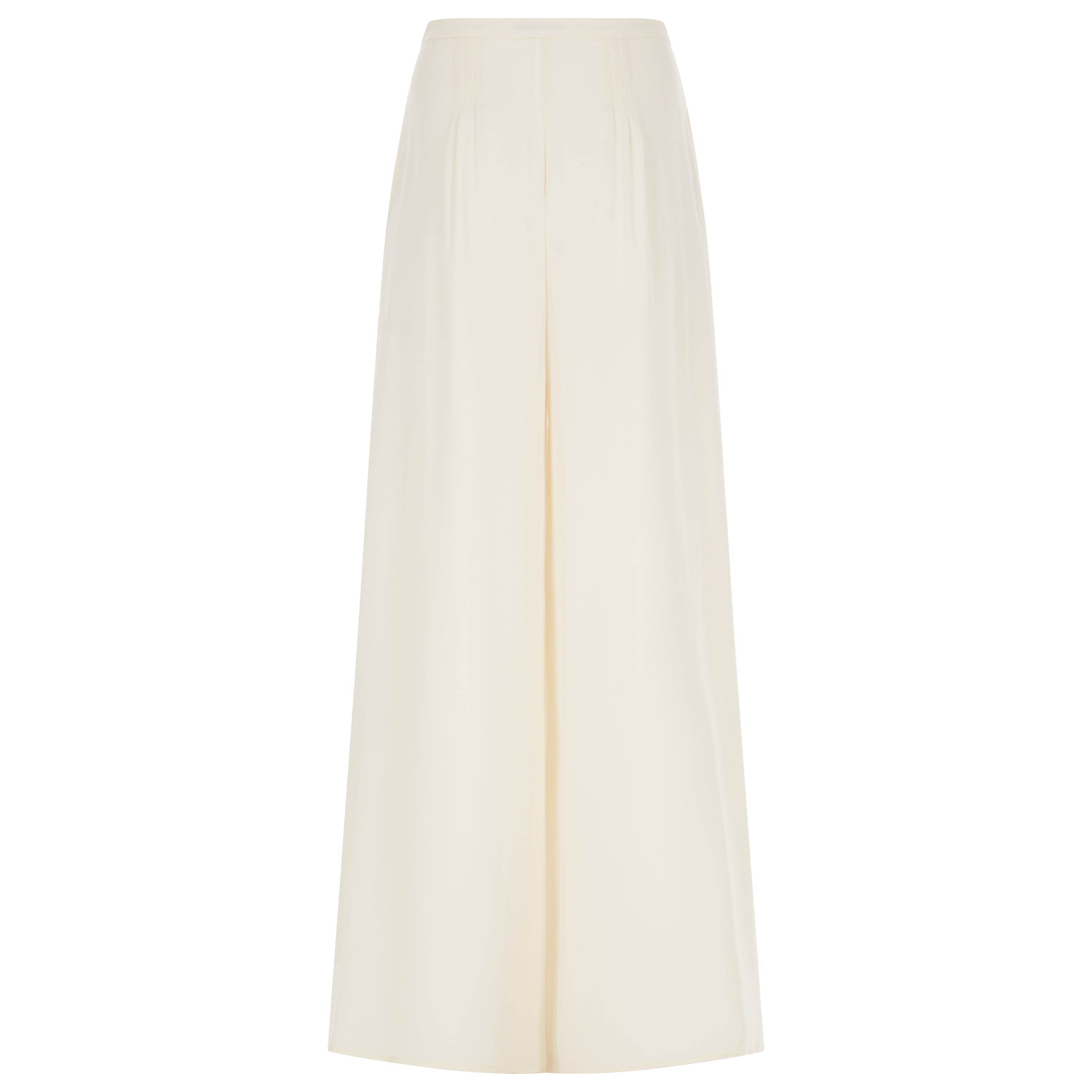 Cream Silk Georgette 3 Pleat Pant