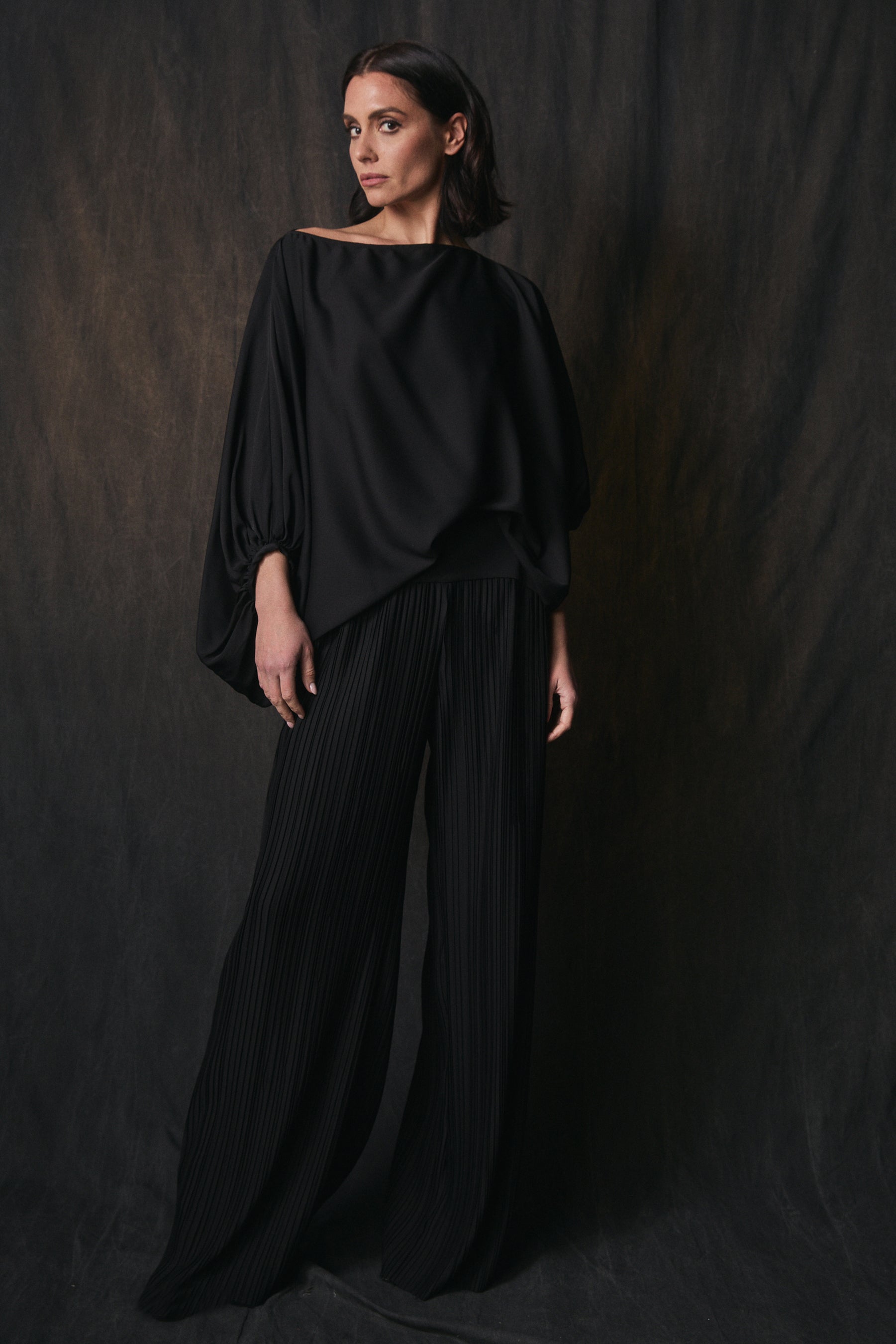 Silk Georgette Pleated Pant