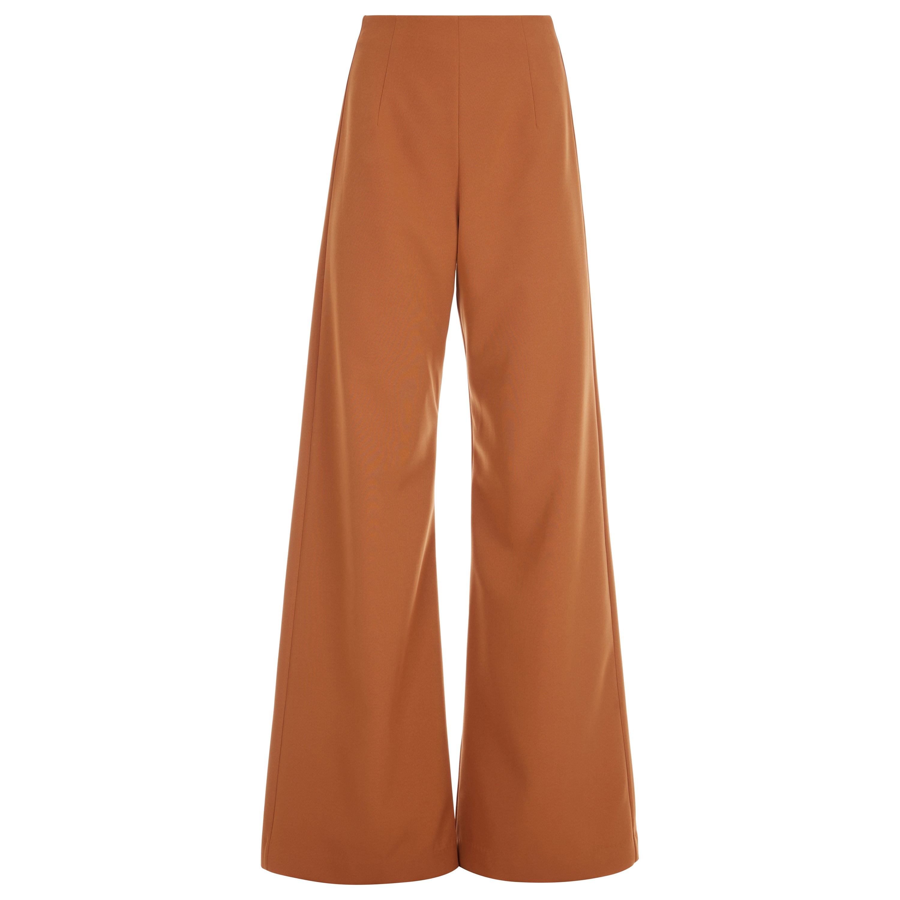 Stretch Wool Crepe Wide Leg Pant